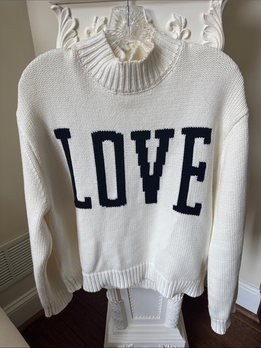 Z Supply Cream Knit Turtleneck Sweater with LOVE